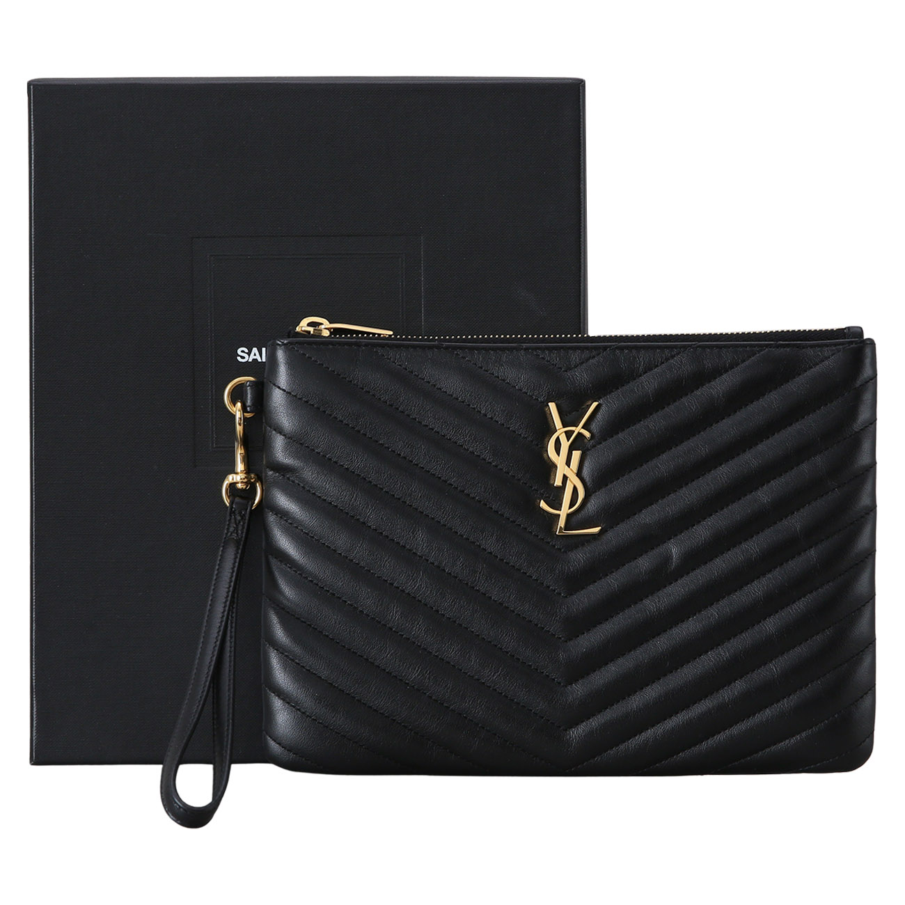 Yves Saint Laurent(USED)생로랑 379039 모노그램 쉐브론 파우치